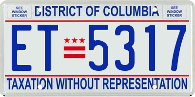 DC license plate ET5317