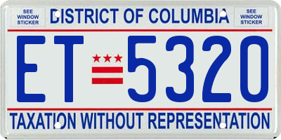 DC license plate ET5320