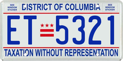 DC license plate ET5321
