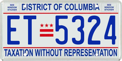 DC license plate ET5324