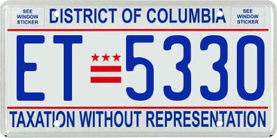DC license plate ET5330