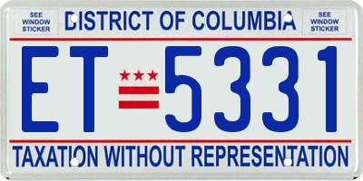 DC license plate ET5331