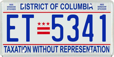 DC license plate ET5341