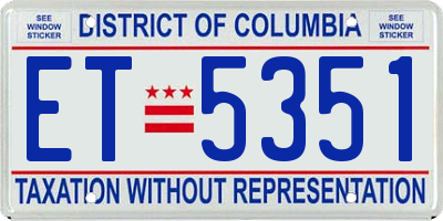 DC license plate ET5351