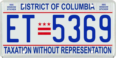 DC license plate ET5369
