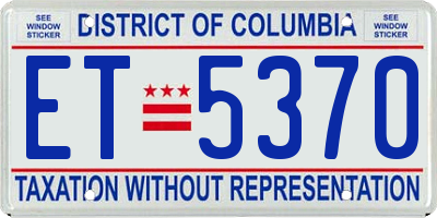 DC license plate ET5370