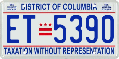 DC license plate ET5390