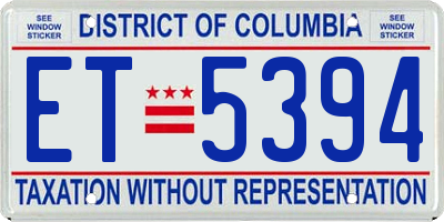DC license plate ET5394