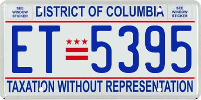 DC license plate ET5395