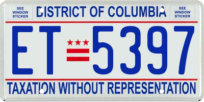 DC license plate ET5397