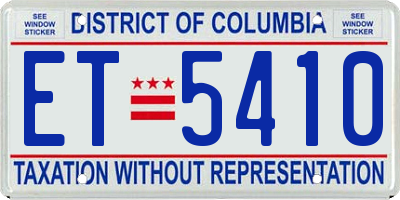 DC license plate ET5410
