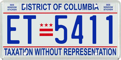 DC license plate ET5411