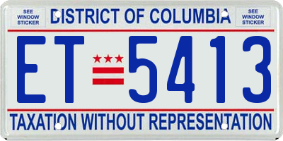 DC license plate ET5413