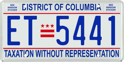 DC license plate ET5441