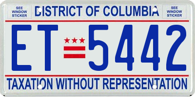 DC license plate ET5442