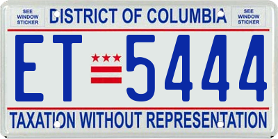 DC license plate ET5444