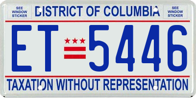 DC license plate ET5446