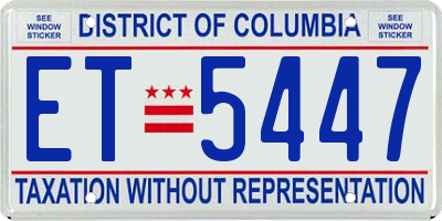 DC license plate ET5447