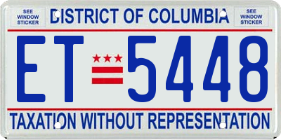 DC license plate ET5448