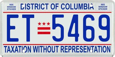 DC license plate ET5469