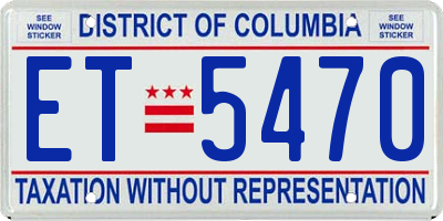 DC license plate ET5470