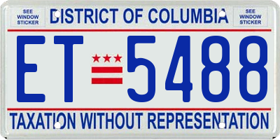 DC license plate ET5488