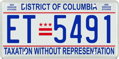 DC license plate ET5491