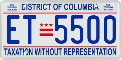 DC license plate ET5500