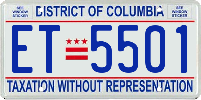 DC license plate ET5501
