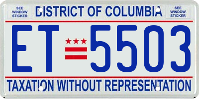 DC license plate ET5503
