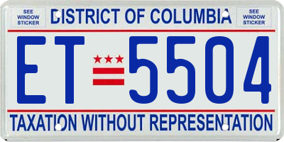 DC license plate ET5504