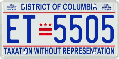 DC license plate ET5505