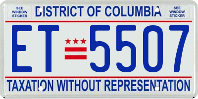 DC license plate ET5507