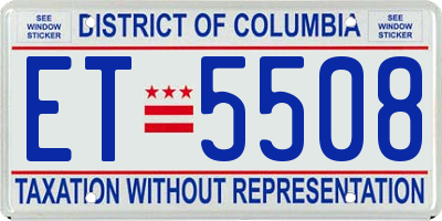 DC license plate ET5508