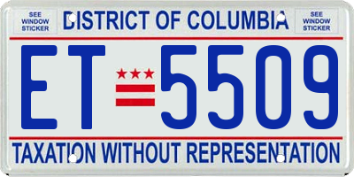 DC license plate ET5509
