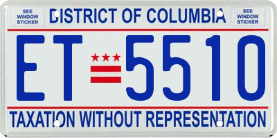 DC license plate ET5510
