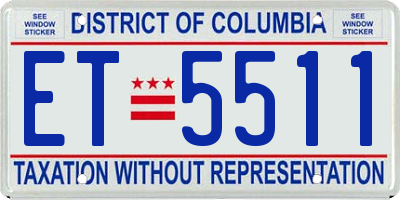 DC license plate ET5511