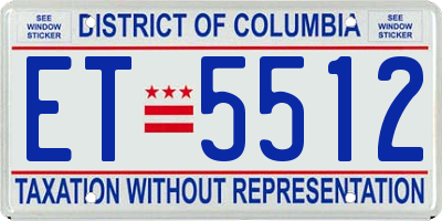 DC license plate ET5512