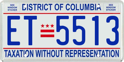 DC license plate ET5513