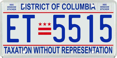DC license plate ET5515
