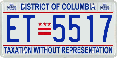 DC license plate ET5517