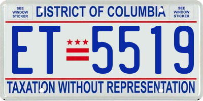 DC license plate ET5519