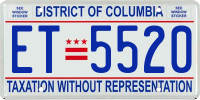 DC license plate ET5520
