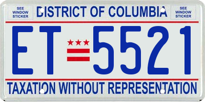 DC license plate ET5521