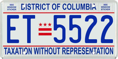 DC license plate ET5522