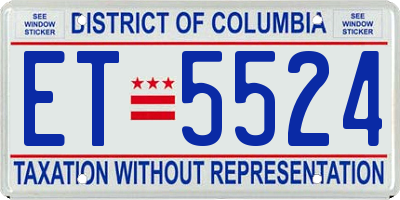DC license plate ET5524
