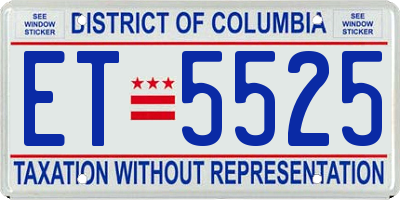 DC license plate ET5525