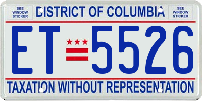 DC license plate ET5526