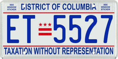 DC license plate ET5527
