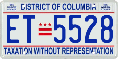 DC license plate ET5528